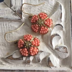 Lauren Conrad coral flower earrings